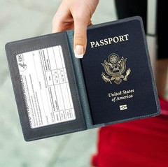 Passport Wallets and Vaccine Card Holder Combo,RFID Blocking Genuine Leather …