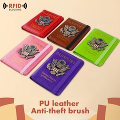 Passport Holder Cover Travel Wallet RFID 5.6 x 4 x 0.32 inches, Purple