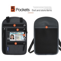 Anti-Theft RFID Blocking Passport Holder Neck Stash Travel Hidden Wallet Pouch