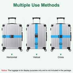 4-Sets Luggage Straps TSA Approved Suitcase Tags Set [Sky Blue]