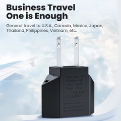 New Elough 4.0mm US to EU Plug Adapter European to USA Travel Power Adapte
