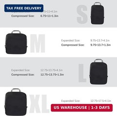 PANDA JOYS 4 Set Compression Packing Cubes Travel – Travel Accessories Expandabl