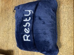 Resty 65″x40″ Airplane Blanket, Lightweight, Velvety Soft Blanket Travel Pillow