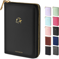 Passport Holder Cover with Safe Zipper Closure, Premium Passport Wallet for Trav