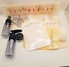 Ivy Olivia Journey 9 Piece Refillable Travel Kit TSA Approved New In Ziplock Bag