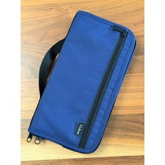 LL Bean Travel Wallet Organizer Blue Cordura Nylon Zip Passport Holder
