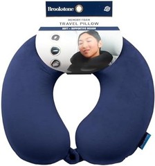 Brookstone Travel Neck Pillow – Lightweight U-Shaped Memory Foam Travel Pillo…