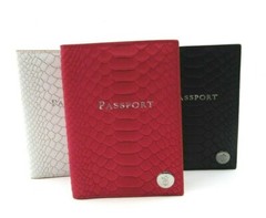 Victoria’s Secret Passport Cover Leather NEW w Tags Python Embossed Pink