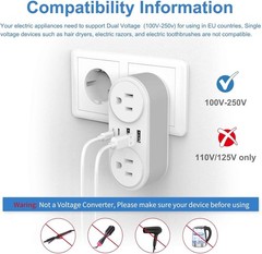 Portable Type C Plug Adapter Set – 5 Devices at Once for Travel Comfort