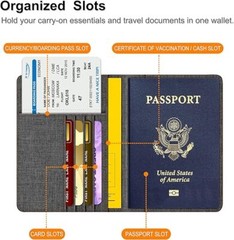 Slim PU Leather Travel Passport Wallet Holder RFID Blocking ID Card Case Cover