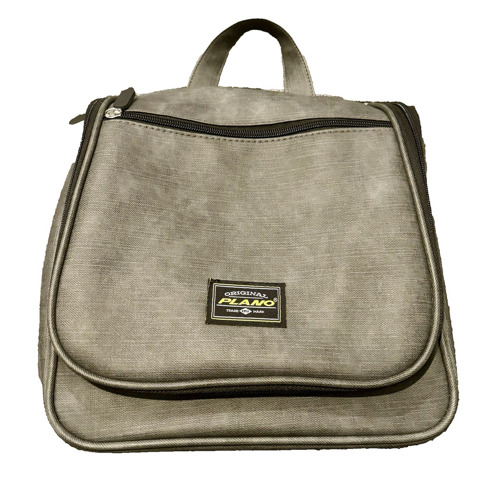 Original Plano Hanging Multi Compartment Zip Up Toiletry Bag Grey Color