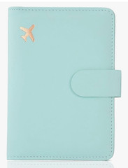 Melsbrinna Premium Leather Passport Holder Cover Case Aqua Green New RFID Block