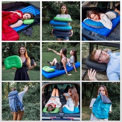 ATEPA Inflatable Camping Pillow, 17.32 inches (L) x 11.02 (W), Navy