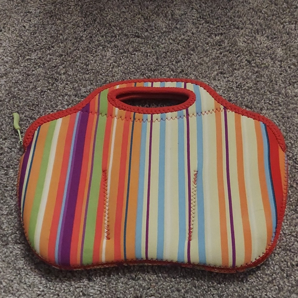 BUILT NY Neoprene Soft Electronic Cord Organizer, Travel Case Striped Zip Top