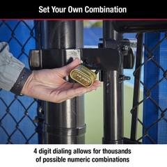 Master Lock Gold Combination Padlock, Gate Lock for Outdoor Fence or Shed, Sm…