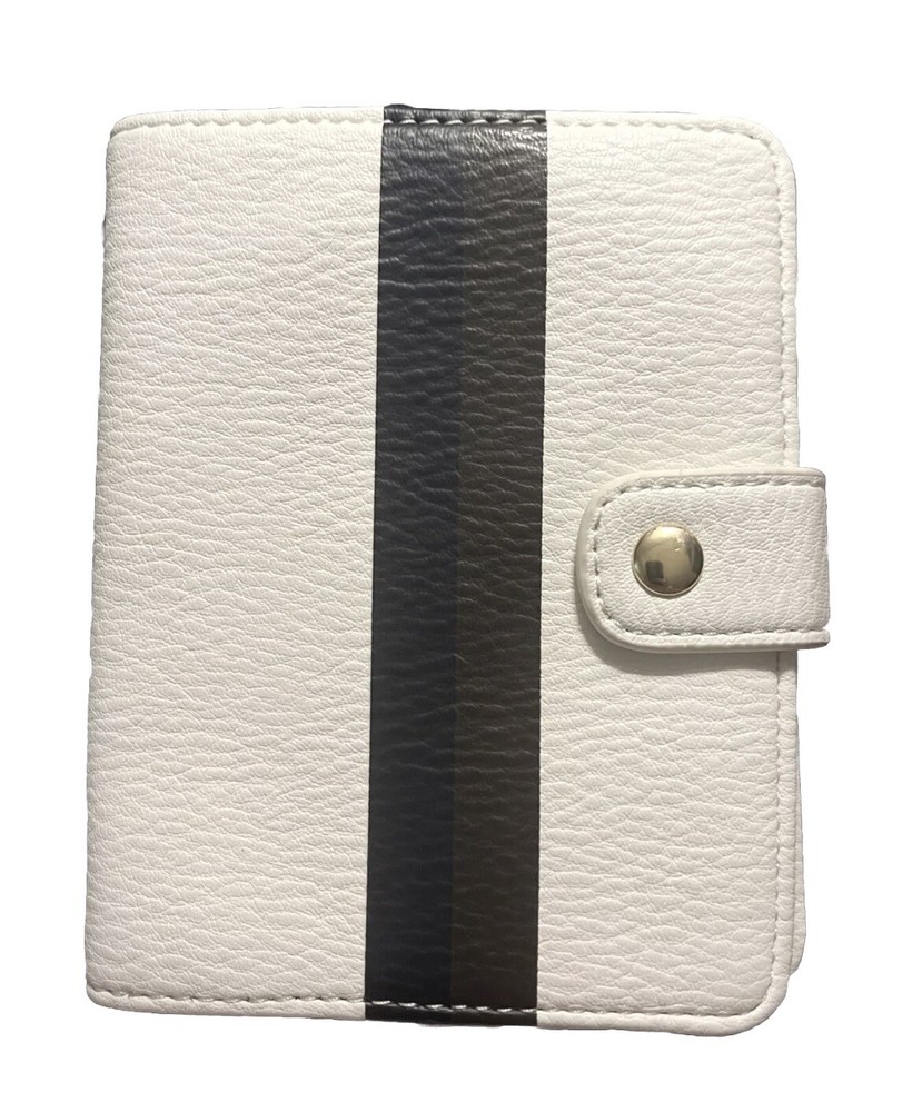 Mark & Graham Vegan Leather Passport Case Ivory Striped