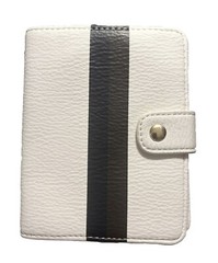 Mark & Graham Vegan Leather Passport Case Ivory Striped