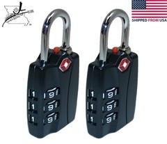 2x Resetable 3 Number Combination TSA Open Alert Indicator Luggage Locks Small