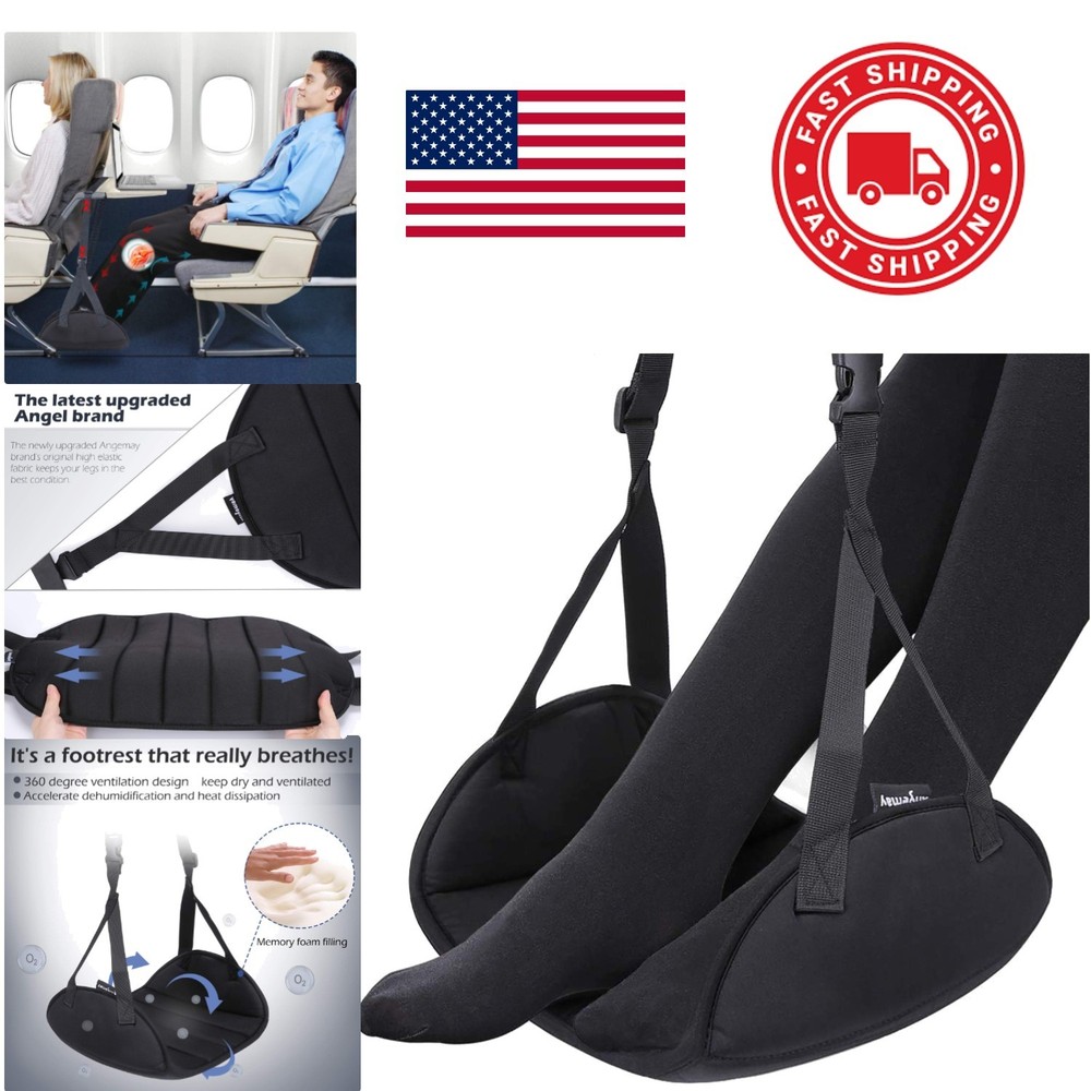 Enhanced Breathability Airplane Foot Hammock Extra Large Memory Foam Relaxation