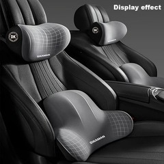 Memory Foam Car Headrest & Lumbar Support Cushion Set Neck Back Pillow Comfort