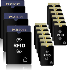 RFID Blocking Sleeves for Credit Cards and Passports – 15 Pack Travel Essentials