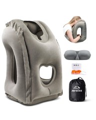 Ergonomic Inflatable Neck Pillow Medium Grey Travel Body Positioner