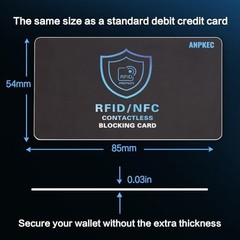 5 Pack RFID Blocking Card – Protects Entire Wallet, NFC Debit & Credit Cards New