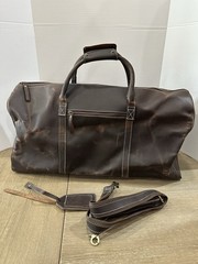 Saddle Leather 24″ Zipper Overnighter Travel Carry on Weekender