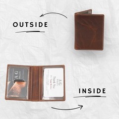 AG Wallets 2 ID Window Bifold Wallet for Men – Slim Leather ID Holder with