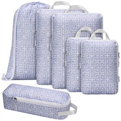 Compression Packing Cubes 6pc Set for Luggage, Travel Agency Gift, Save Space