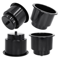 Yuanhe Black Plastic Cup Drink Holder Insert with Drain for 4PCS,