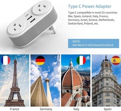 Portable Type C Plug Adapter Set – 5 Devices at Once for Travel Comfort