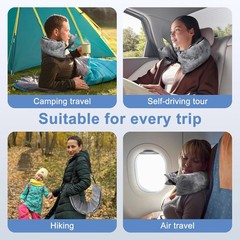 Travel Pillow Storage Bag with Adjustable Neck Support for Travel Comfort