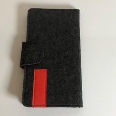 Felt Wallet Magnetic Snap Closure Travel Organizer Gray Red 4.5×8.25 Closed NEW