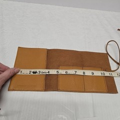 Mark & Graham Electronics Charger Roll Organizer In Camel Genuine Leather