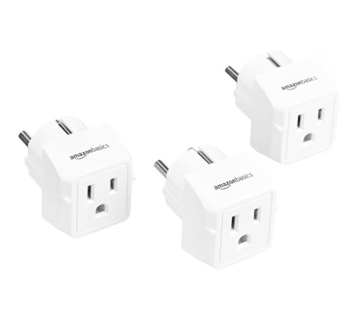 Amazon Basics 3-Pack Travel Plug Adapter Type E/F, Europe – France, Germany,…