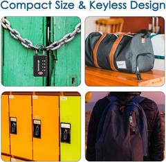 4 Pack TSA Approved Travel Luggage Locks 4-Digit, Open Alert Suitcase Combinatio