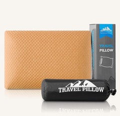 Memory Foam Medium 17.7” X 11.8” Apricot Yellow Travel Pillow , New
