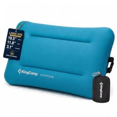 Large Camping Pillow, Hybrid Inflatable Pillow with Soft Washable Sky Blue