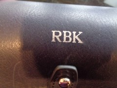 Mark and Graham James Leather Tie Roll mono RBK navy New wo tag