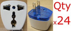 x24 Universal To American Type A Plug Adapter 24pc EU UK AU To U.S Style Blue