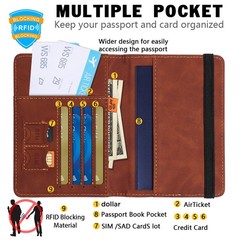 PU Leather Cover Travel Passport ID Wallet Holder Cover RFID Blocking Card Case