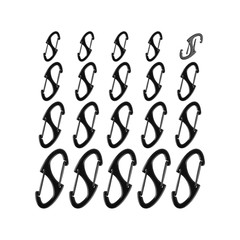 20Pc Anti Theft Zipper Clips Double S Carabiner Lock Pull for Bags Luggage