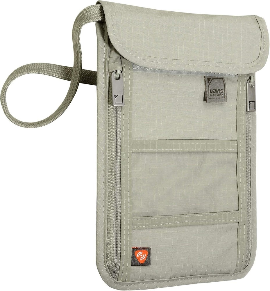 RFID Blocking Stash Neck Wallet, Travel Pouch + Passport Holder for Women & Men,