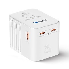 OREI 25W Universal Travel Adapter | 2X USB-C & 1x USB-A | 4-in-1 Charger for…