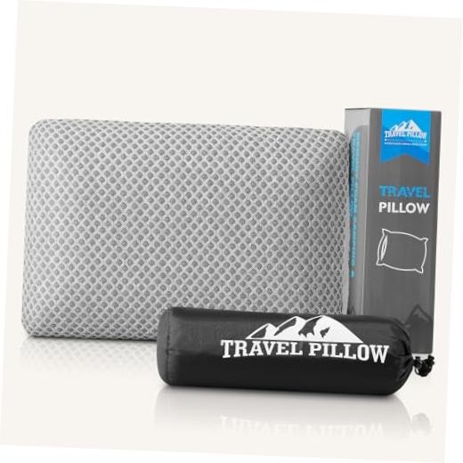 Travel Pillow Memory Foam Pillows, Camping Pillow S-15.7*9.8in Light Grey