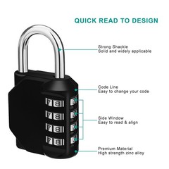 2 Pack 4-Digit Combination Lock for Locker – Padlock for School, Gym, Outdoor Us