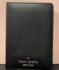 Kate Spade Black Leather Passport Holder New