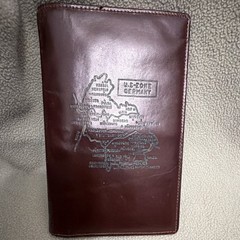Brown Leather Travel Wallet/Organizer Passport & ID Holder, Zipper Closure