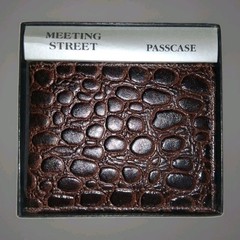 Meeting Street Wallet Pass Case Leather Billfold New